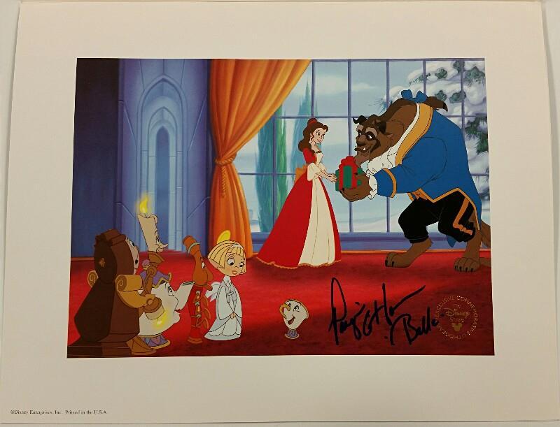 PAIGE O'HARA Signed 11x14 DISNEY LE Lithograph Beauty & the Beast Enchanted Xmas