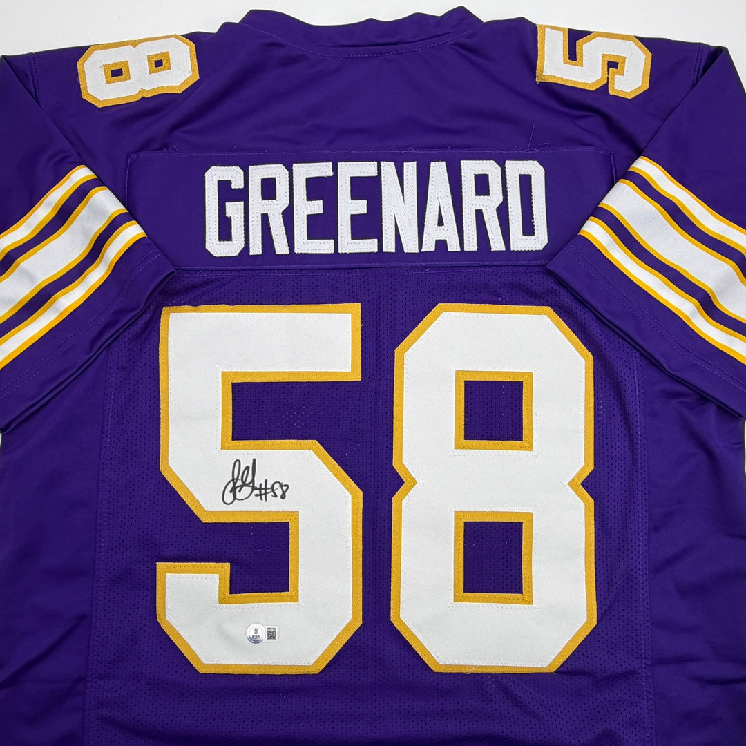 Autographed/Signed Jonathan Greenard Minnesota Purple Retro Jersey Beckett COA
