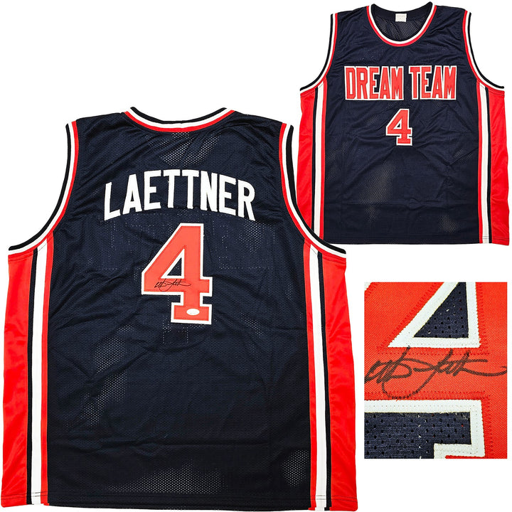 Team USA Christian Laettner Autographed Signed Blue Jersey JSA