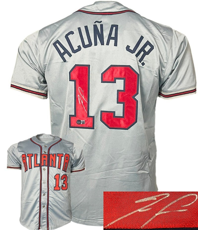 Ronald Acuna Jr. signed Atlanta Gray Prostyle Jersey- JSA Witnessed