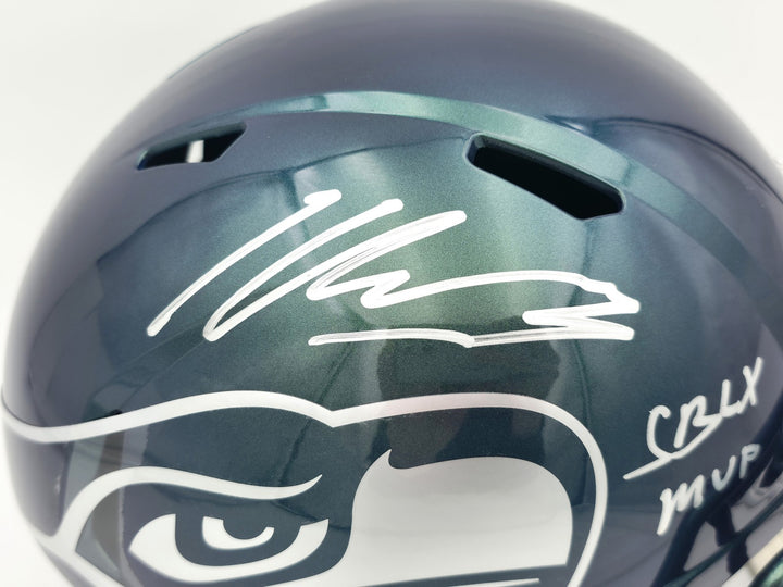 Kenneth Walker III Auto Seahawks Metallic Green Full Sz Rivalry Speed Rep