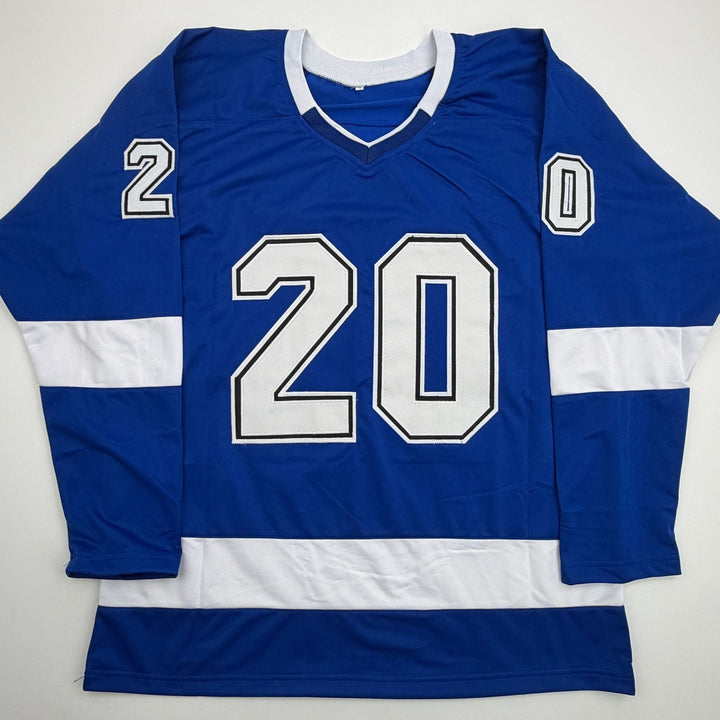 Autographed/Signed Nick Paul Tampa Bay Blue Hockey Jersey JSA COA