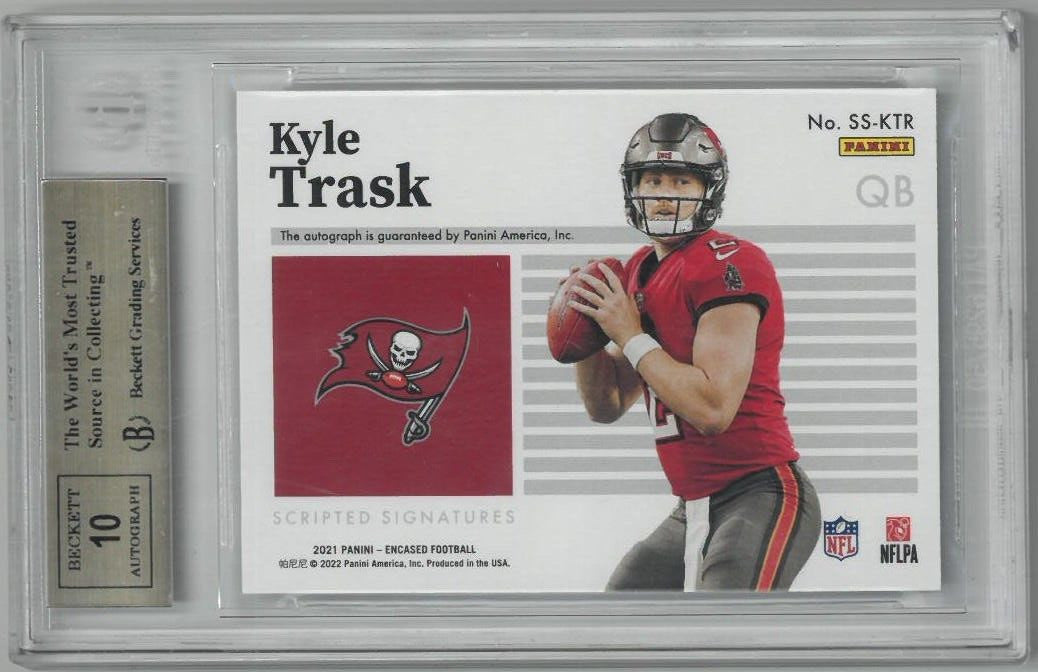 Kyle Trask signed 2021 Panini Encased On Card Auto /25- BGS Graded 9.5/10 Auto