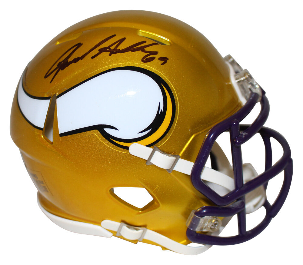 Jared Allen Autographed Minnesota Vikings Flash Mini Helmet Beckett 36271