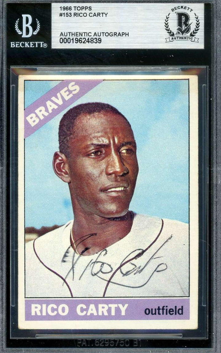 Rico Carty Beckett BAS Vintage Signed 1966 Topps Autograph