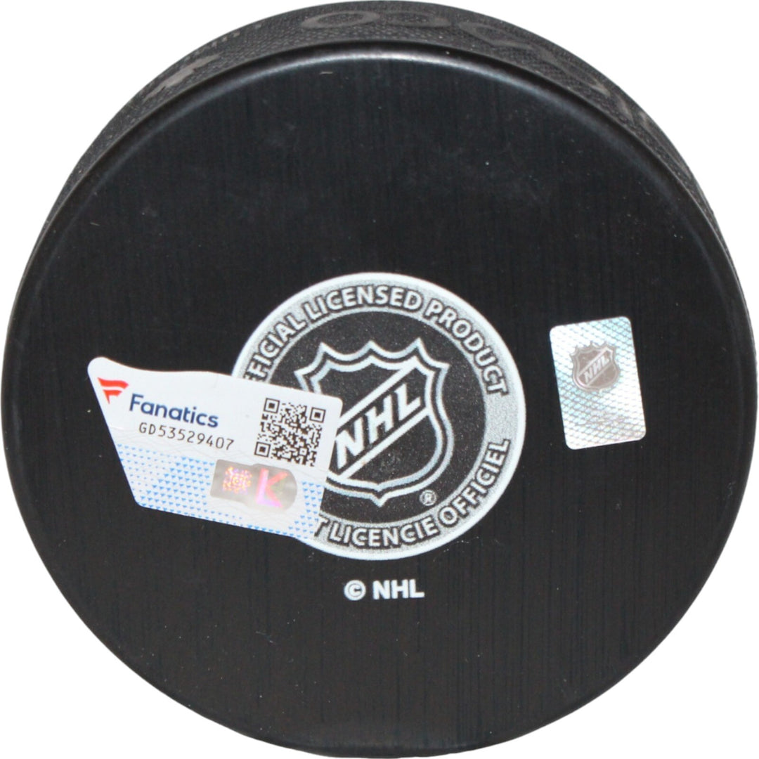 Cale Makar Autographed/Signed Colorado Avalanche Hockey Puck FAN 42821