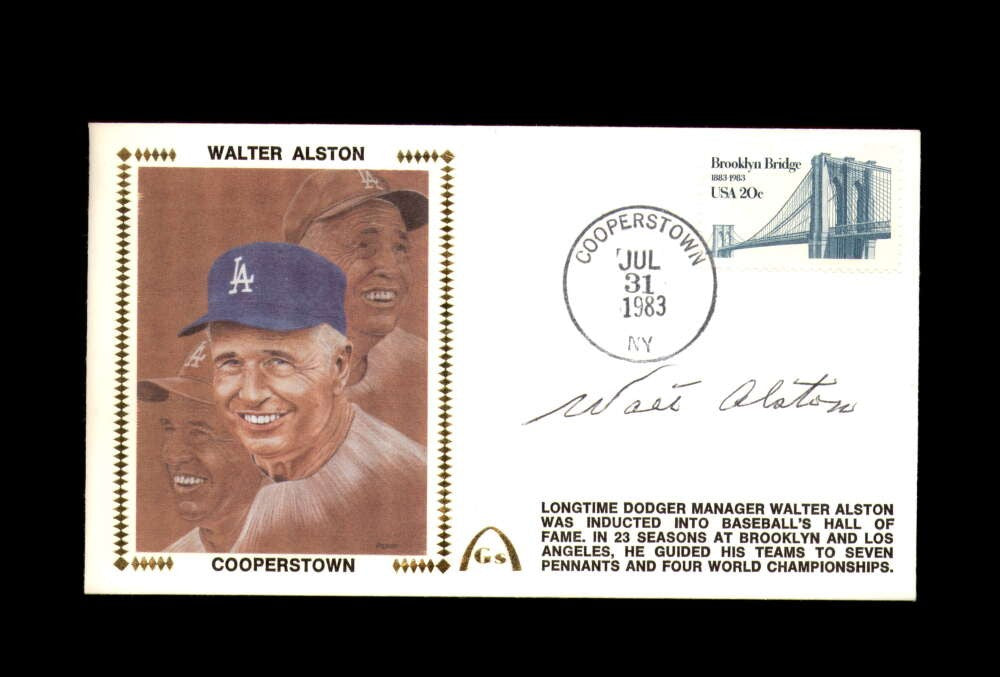 Walter Alston PSA DNA Signed FDC 1983 First Day Cover Cache Cooperstown Auto