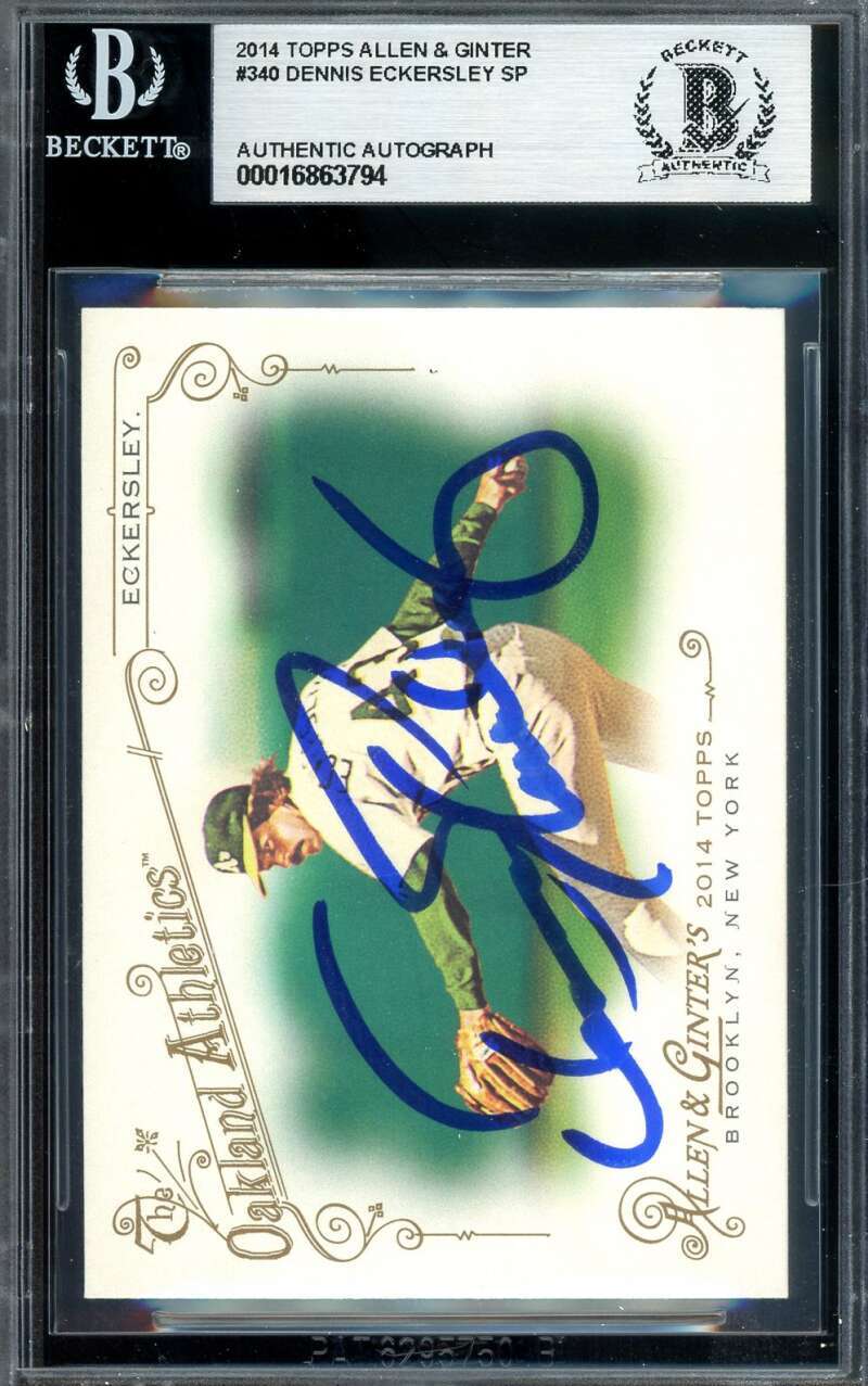 Dennis Eckersley Beckett BAS Signed 2014 Topps Allen & Ginter Autograph