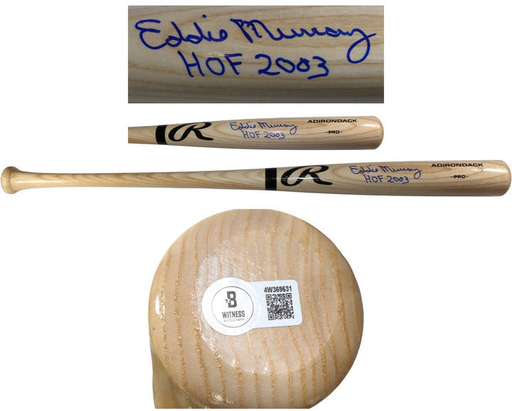 Eddie Murray Autographed Baltimore Orioles Blonde Baseball Bat Beckett 54074