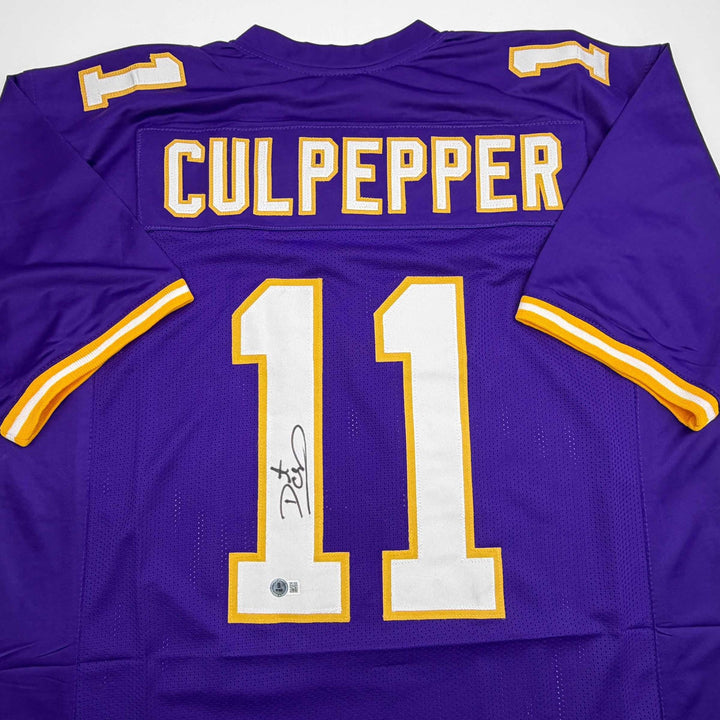 Autographed/Signed DAUNTE CULPEPPER Minnesota Purple Football Jersey JSA COA