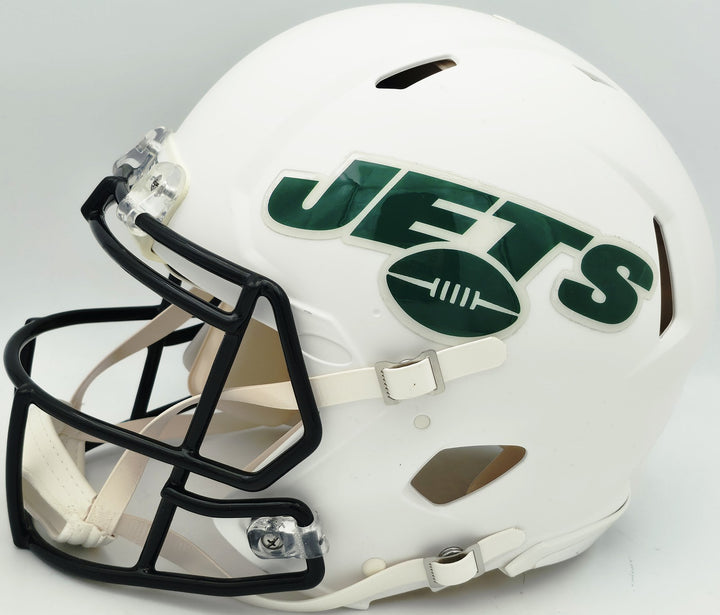 Aaron Rodgers, Breece Hall Auto Jets Flat White Full Size Speed Authentic Helmet