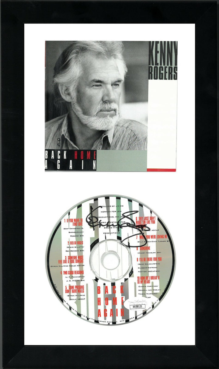 Kenny Rogers signed 1991 Back Home Again Album CD w/ Cover Framed 6.5"x12"- JSA