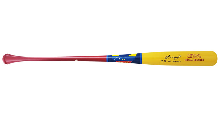 Jose Altuve Auto Yellow Sam Player Model Bat Astros 17 22 WS Champs Beckett Wit