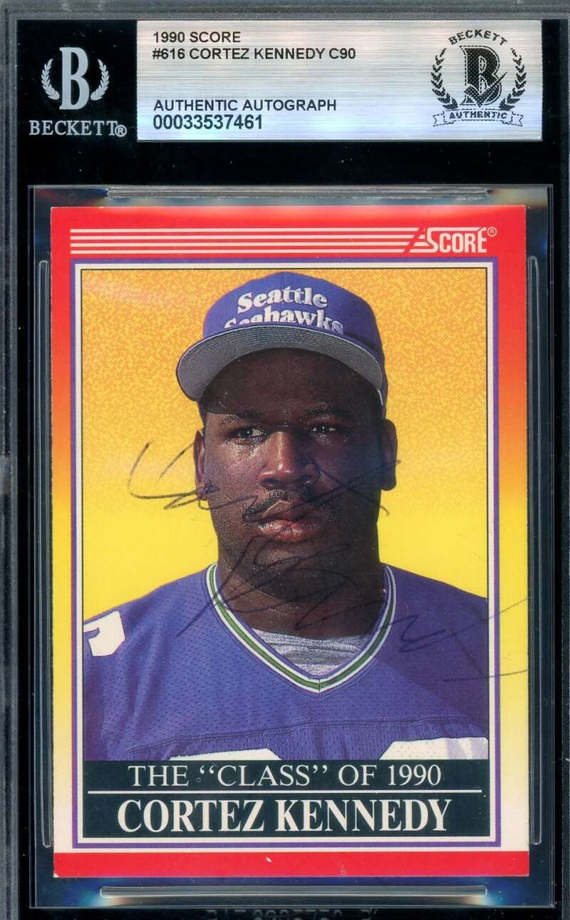 Cortez Kennedy Beckett BAS Signed 1990 Score Class of 1990 Rookie Autograph