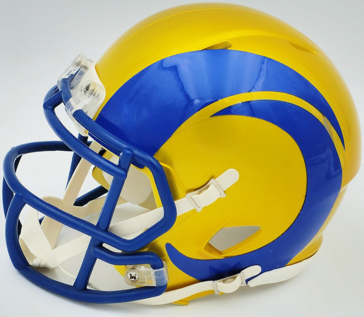 Aaron Donald Signed Los Angeles Rams Flash Yellow Speed Mini Helmet Beckett BAS