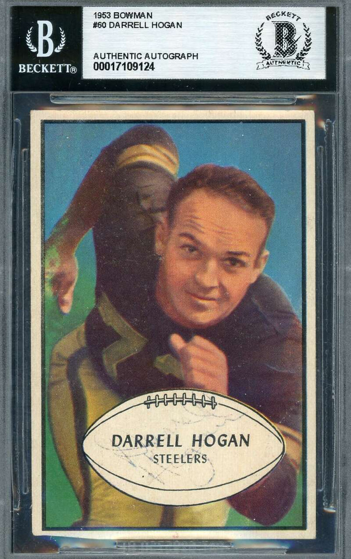 Darrell Hogan Beckett BAS Signed 1953 Bowman Autograph