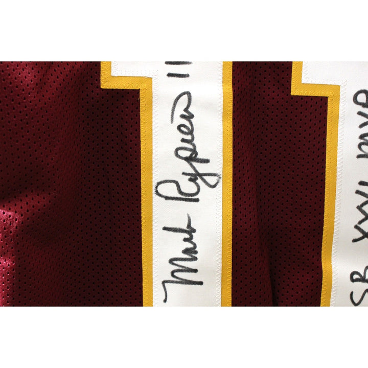 Mark Rypien Autographed/Signed Pro Style Red XL Jersey MVP Beckett Witness 51833
