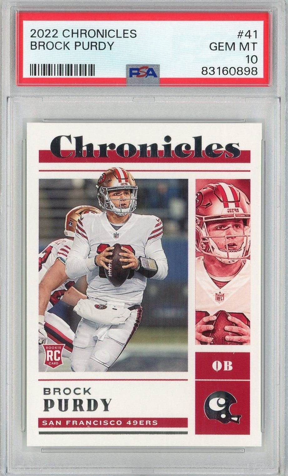 Graded 2022 Panini Chronicles Brock Purdy #41 Rookie Football Card PSA 10