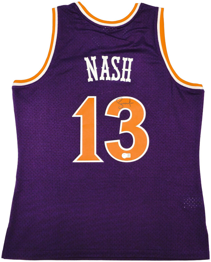 Suns Steve Nash Auto Purple Auth Mitchell Ness 2005-06 HWC Swingman Jersey L BAS