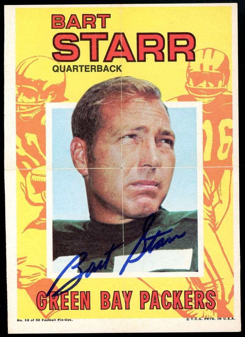 Bart Starr PSA DNA Signed 1971 Topps Pin-Ups Autograph Packers