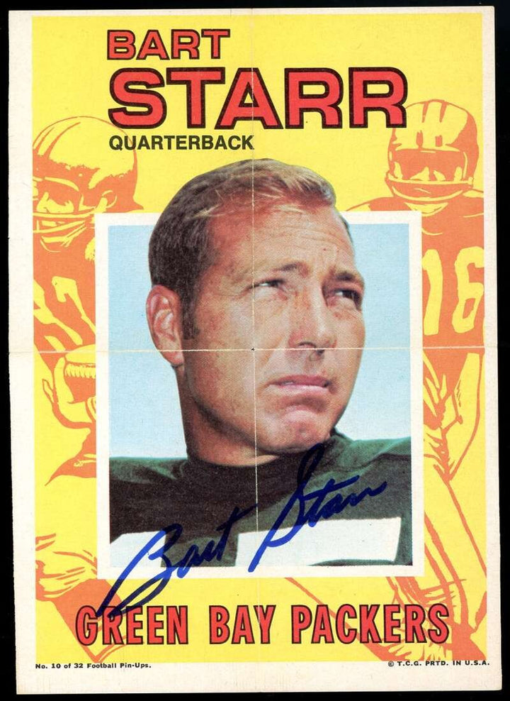 Bart Starr PSA DNA Signed 1971 Topps Pin-Ups Autograph Packers