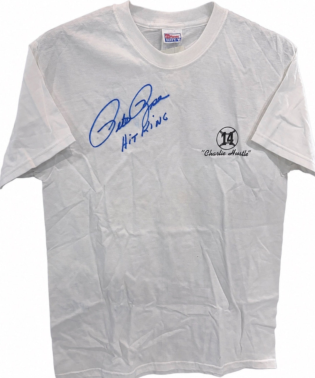 Pete Rose Signed BallPark Cafe Charlie Hustle T Shirt Hit King Auto CBM COA
