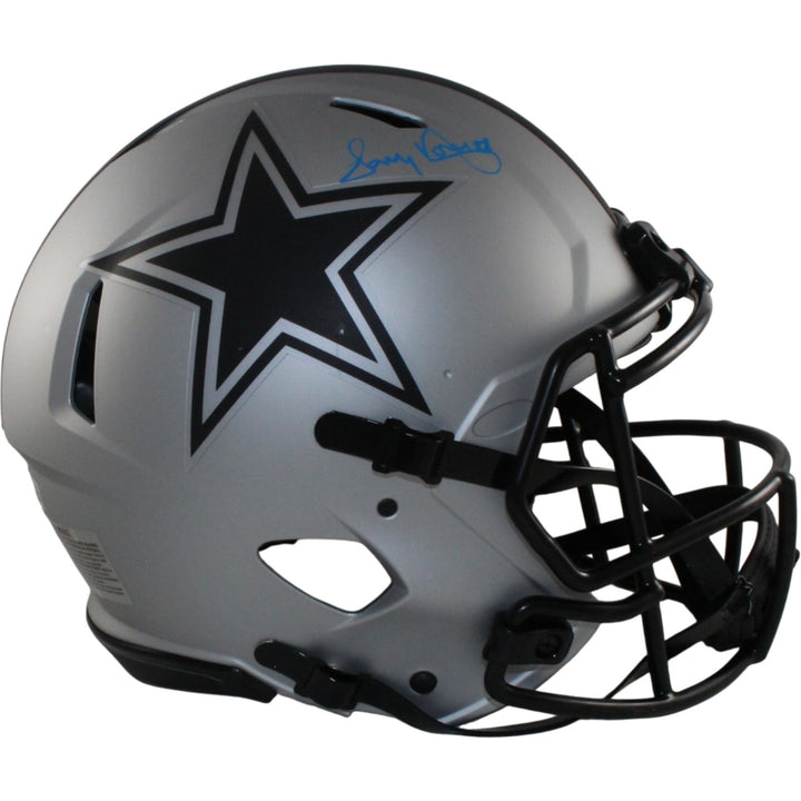 Tony Dorsett Autographed Dallas Cowboys Authentic Rave Helmet Beckett 56476