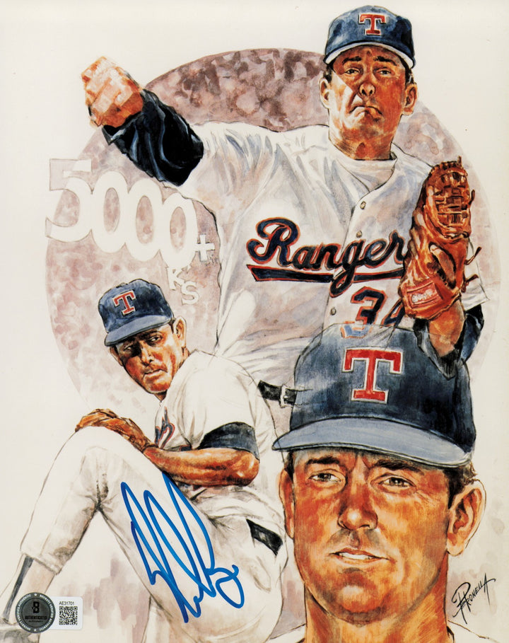 Nolan Ryan Autographed Signed 8x10 Photo Texas Rangers Beckett BAS QR #AE31701