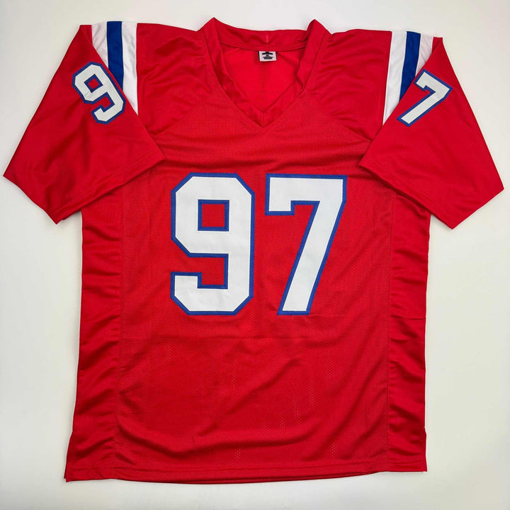 Autographed/Signed Milton Williams New England Red Jersey Beckett BAS COA