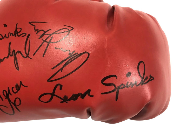 Boxing Legends Multi Signed Glove Hearns Spinks Carbajal Mercer Autograph JSA