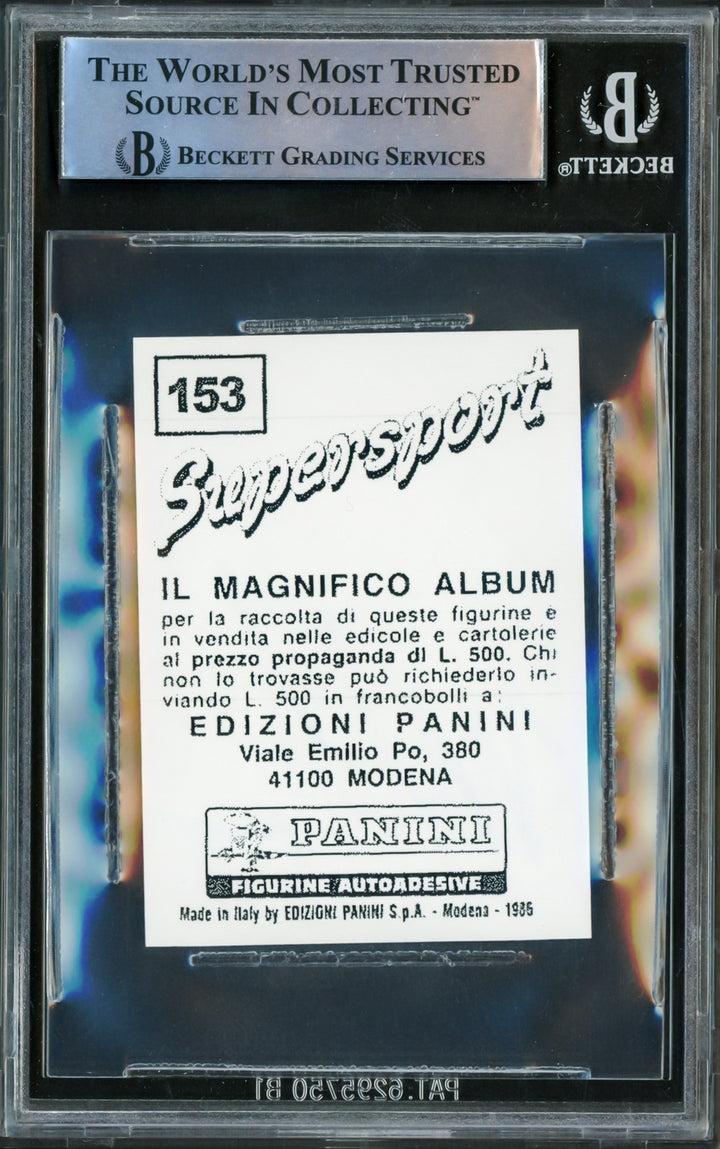 Mike Tyson Auto 1986 Panini Supersport Reprint Rookie Retro Sticker Card 153 BAS
