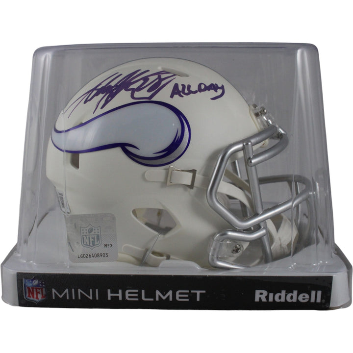 Adrian Peterson Signed Minnesota Vikings Alt Mini Helmet All Day Beckett 50196