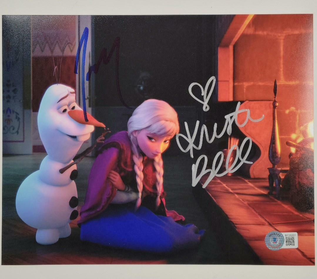 Kristen Bell & Josh Gad signed Frozen 8x10 photo 2 autograph ~ Beckett BAS Holo