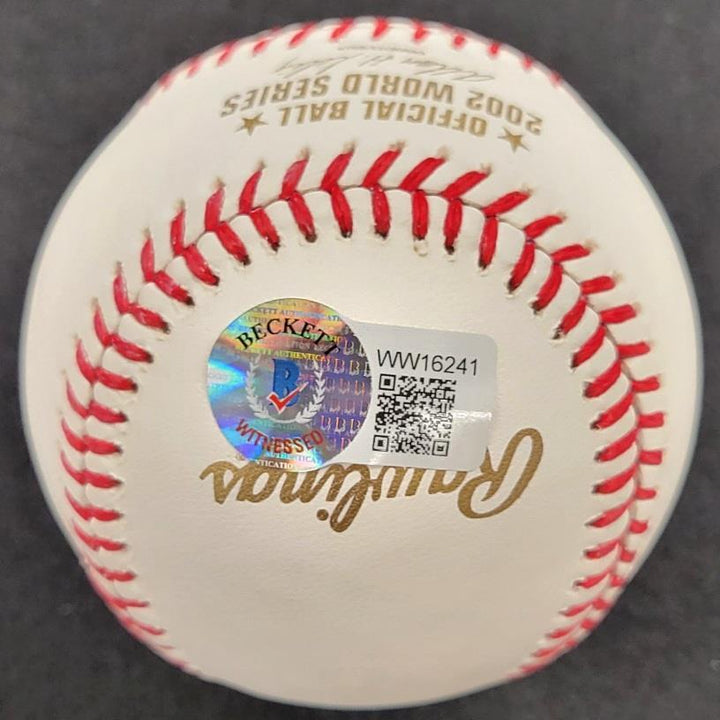 Troy Percival signed 2002 World Series Baseball autograph ~ BAS Beckett Witness