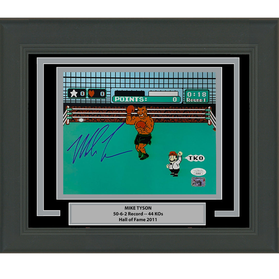Framed Autographed/Signed Mike Tyson Punchout Nintendo Boxing 8x10 Photo JSA COA