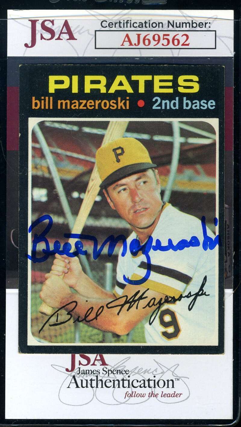Bill Mazeroski JSA Coa Signed 1971 Topps Autograph