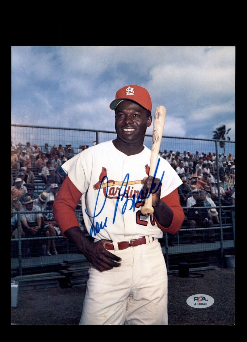 Lou Brock PSA DNA Coa Signed 8x10 Photo Autograph Cardinals