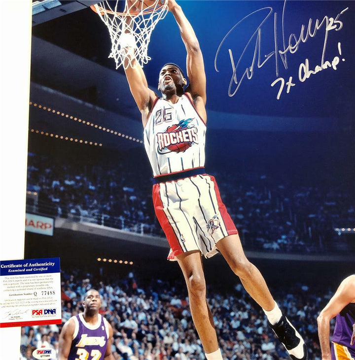 Robert Horry autograph "7x Champ" signed Houston Rockets 16x20 Photo PSA COA