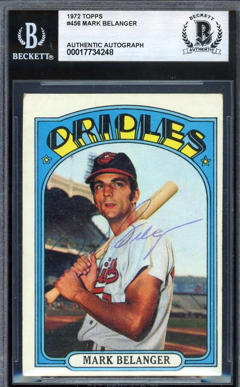 Mark Belanger Beckett BAS Vintage Signed 1972 Topps Autograph