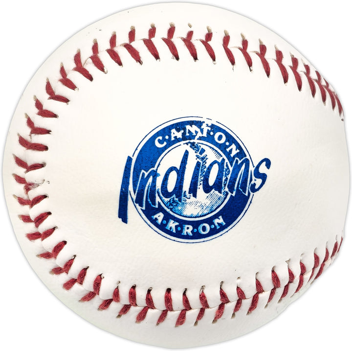 Hank Aaron Auto Off. Canton Akron Indians Logo Baseball Braves Beckett AD43484