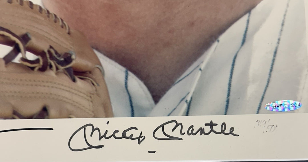 Mickey Mantle Signed 16x20 Framed Photo Yankees Neil Leifer Auto /500 UDA COA