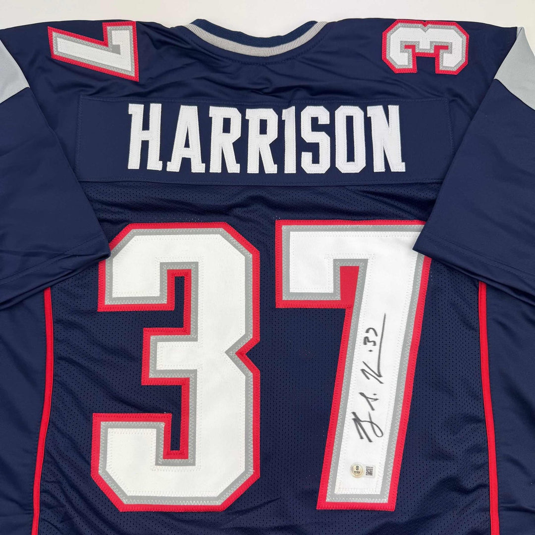 Autographed/Signed Rodney Harrison New England Blue Jersey Beckett COA