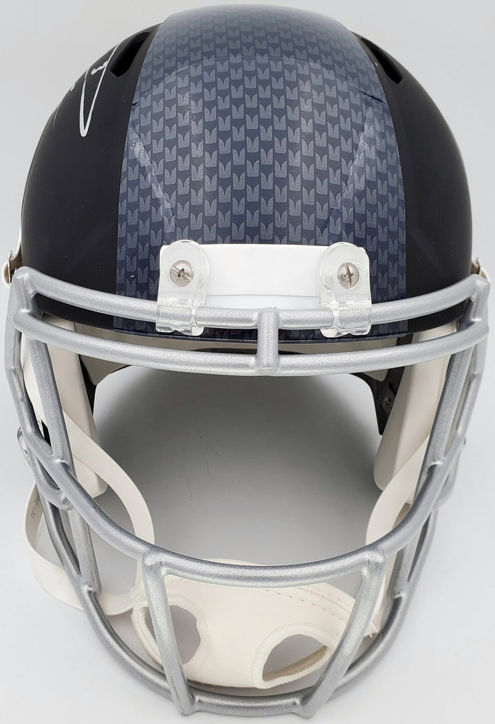 Russell Wilson Signed Seahawks Matte Black Speed Full Size Replica Helmet In