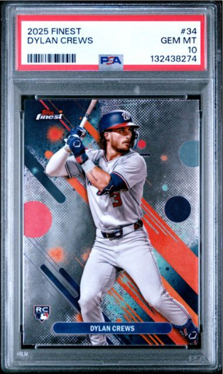 Graded 2025 Topps Finest Dylan Crews #34 Rookie RC Baseball Card PSA 10 Gem Mint