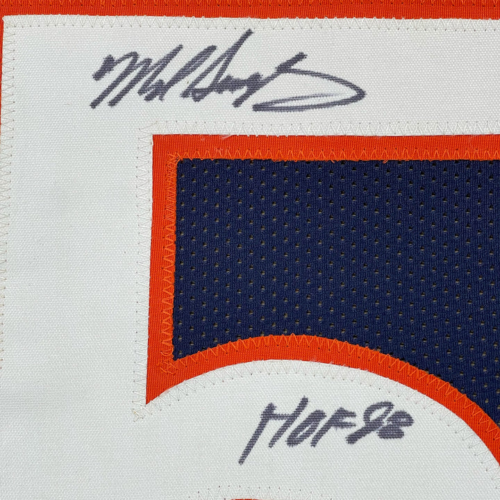 FRAMED Autographed/Signed MIKE SINGLETARY HOF 33x42 Chicago Blue Jersey JSA COA