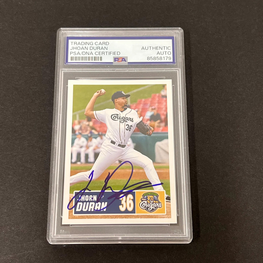 Grandstand #36 Jhoan Duran Signed Card Auto PSA Slabbed Kane County Cougars