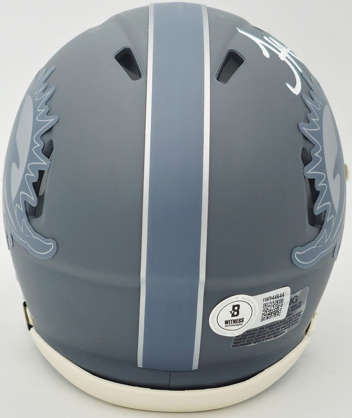 Tyreek Hill Signed Miami Dolphins Slate Gray Speed Mini Helmet Beckett Wit