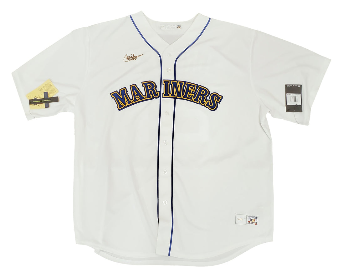 Mariners Ken Griffey Jr. Auto White Nike Throwback Jersey Size XXL Beckett & MCS
