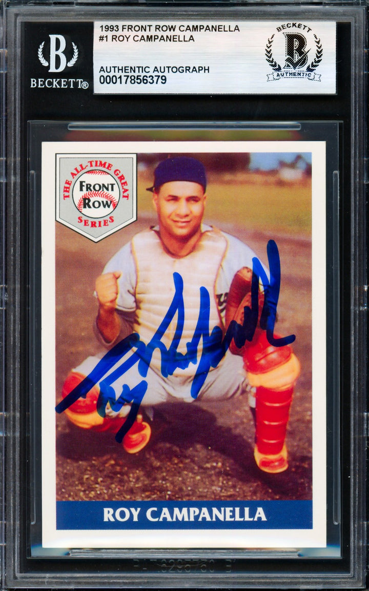 Roy Campanella Signed 1992 Front Row Card 1 Brooklyn Dodgers Beckett #17856379