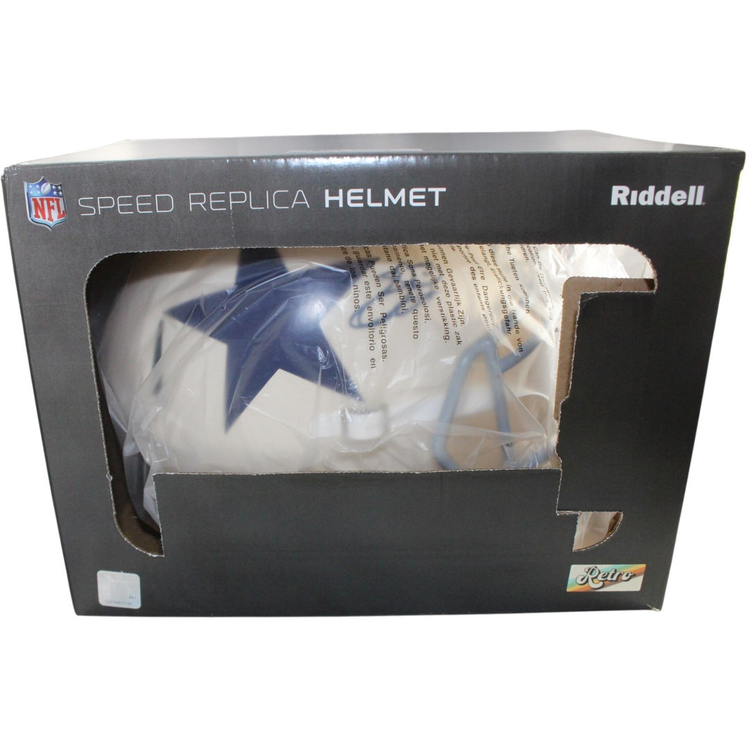 Emmitt Smith Autographed Dallas Cowboys F/S Retro Helmet Beckett Witness 55288